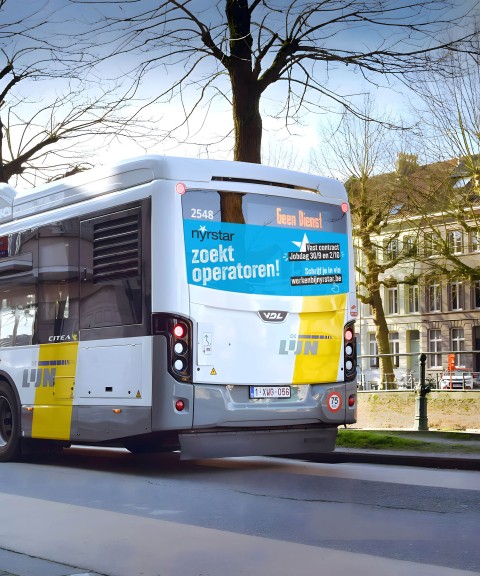 Reclame op bus - jobevent Nyrstar